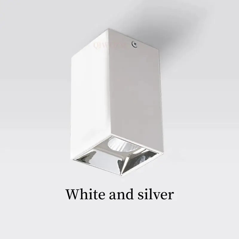 Square Surface Dimmable LED COB Downlight spotlight 7W10W 15W 18W AC110V 220V indoor lighting No opening LED Ceiling Spot lights The Lighting Depot