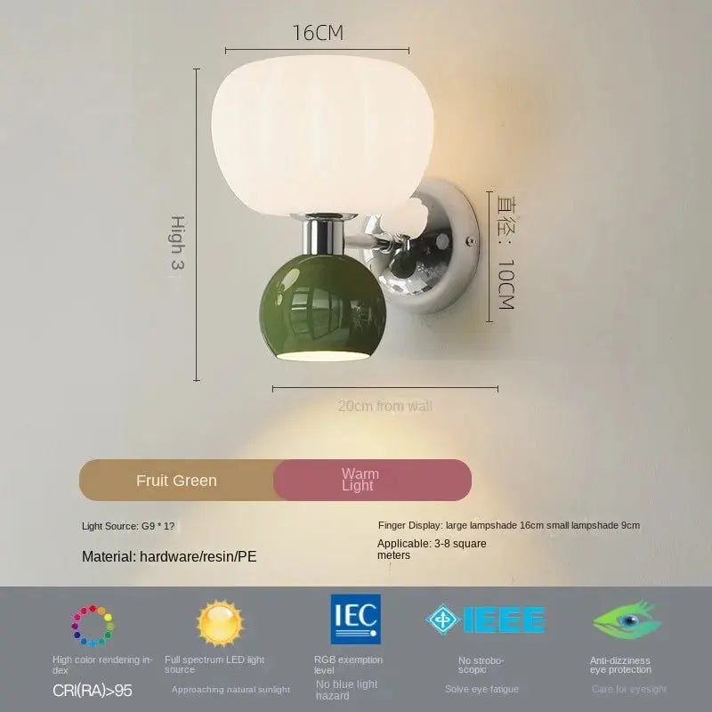 Modern LED Wall Lamps Cream Breeze Pumpkin Sconces G9 Bulb For Bedroom Bedside wall light Study Living Room Dining Room Lighting Lighting Depot