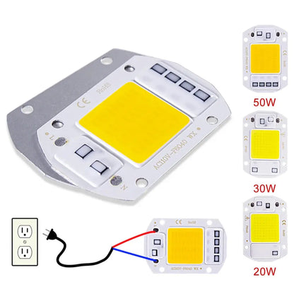 20W 30W 50W LED COB lamp Bead AC 220V IP65 Smart IC No Need Driver DIY Flood light Led Bulb Spotlight Outdoor Chip Lamp Lighting Depot