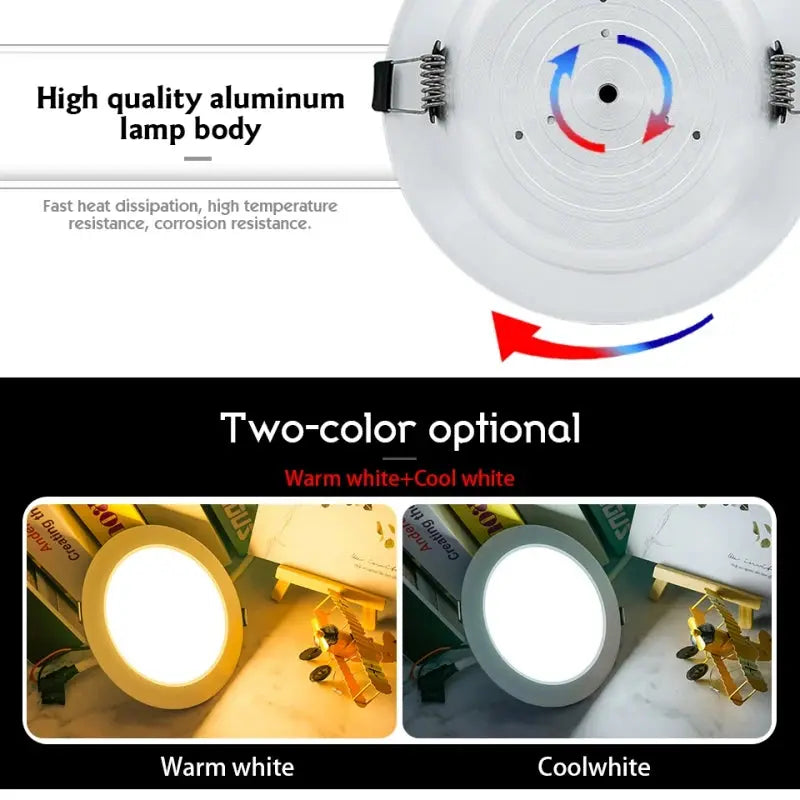 2pcs LED Downlight 5W 7W 9W 12W 15W AC220V Round Recessed Led Spotlight Aluminum Lighting Bedroom Kitchen Indoor Celling Lamp Lighting Depot