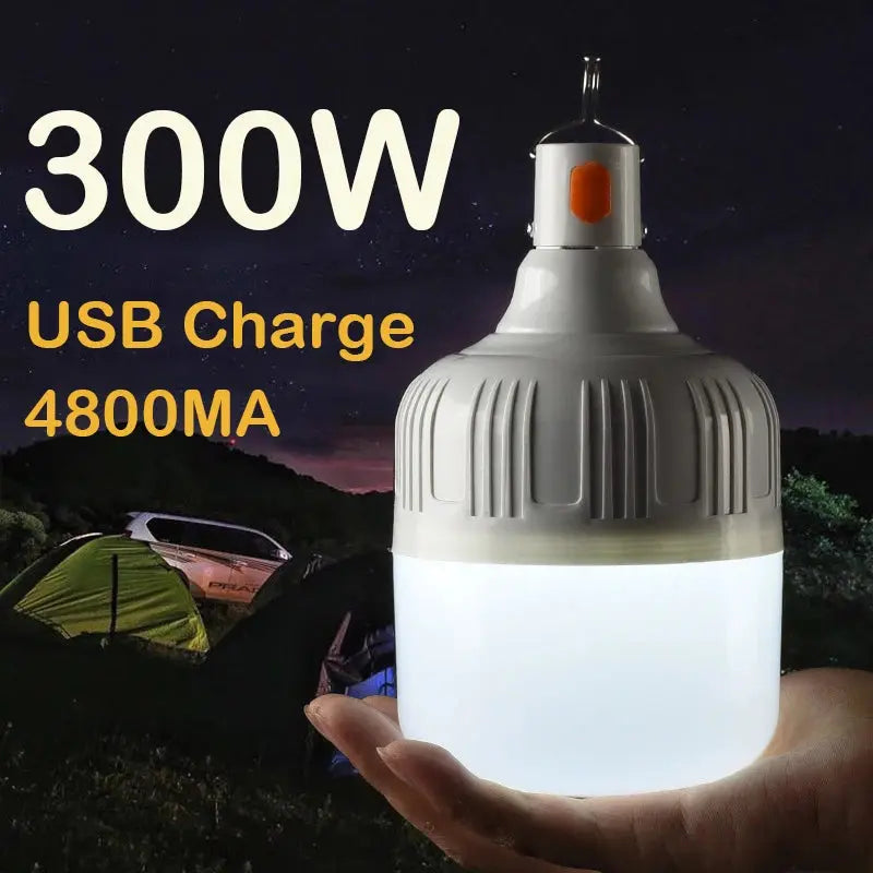 Outdoor LED Bulb USB Rechargeable Mobile Lamp Super Bright Portable Tent Market Hook Up Night Lights Camping Emergency Lights Lighting Depot