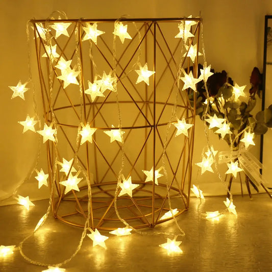 LED Star Fairy Lights Outdoor Chain Lights Garland Bulb String Lights Party Home Wedding Terrace Garden Christmas Decoration Lighting Depot