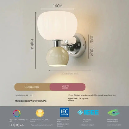 Modern LED Wall Lamps Cream Breeze Pumpkin Sconces G9 Bulb For Bedroom Bedside wall light Study Living Room Dining Room Lighting Lighting Depot