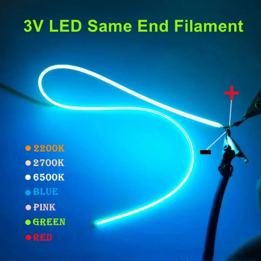 LED Same End Filament Flexible Ultra Slim 3V Spiral Bulb Filament Retro Edison Bulb Lamp Parts Diode Lighting Strip Decoration Lighting Depot