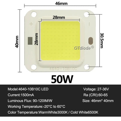 LED COB Chip 70W  50W 30W20W 10W 36V Backlight Diode Lamps Cold White Warm White LED Matrix For DIY Flood Light Bulbs Spotlights Lighting Depot