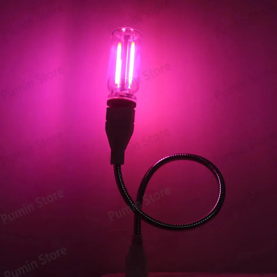 LED Night Light A set of Light Bulbs USB Bendable Night Light USB Metal Hose And Night Light Bulb Purple Pink Blue Green Lighting Depot