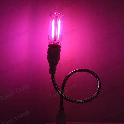 LED Night Light A set of Light Bulbs USB Bendable Night Light USB Metal Hose And Night Light Bulb Purple Pink Blue Green Lighting Depot