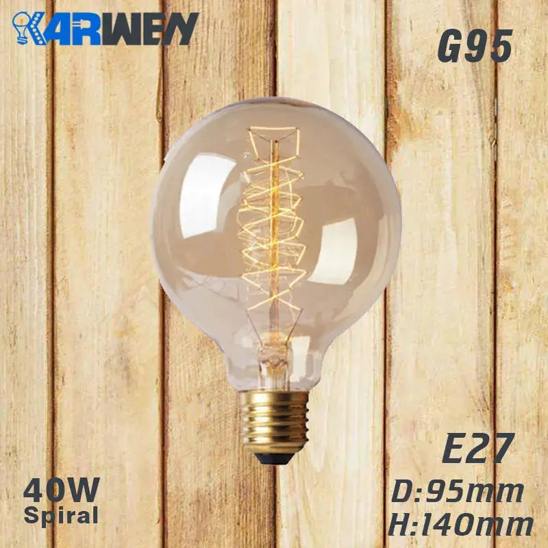 Edison Bulb E27 Incandescent Retro Lamp 40W 220V ST64 A19 T45 T10 G80 G95 Antique Vintage Bulb Edison Lamp filament Light bulb Lighting Depot