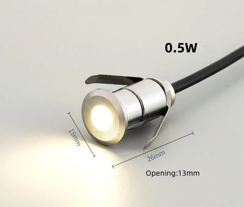 Mini LED IP68 Waterproof Stainless Steel Pool Underwater Lamp DC12V 24V Stair Pathway Garden Deck Spotlight Underground Light