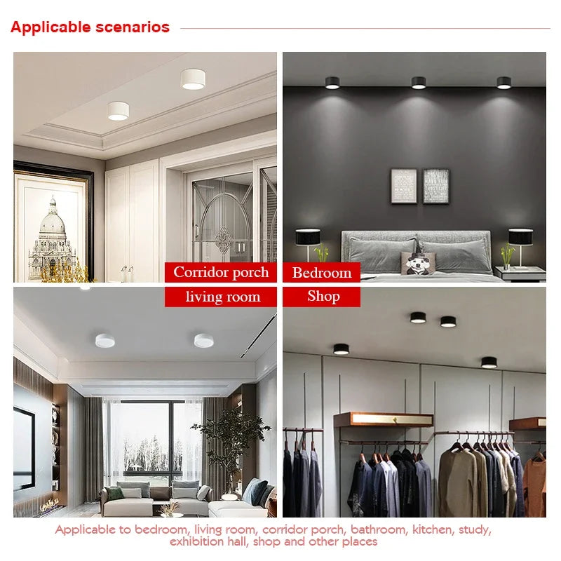 LED Downlight 9W 12W 15W 18W Surface Ceiling Lamp AC 220V 230V Round LED Panel Down Lights Spotlight For Living Room Lighting Lighting Depot