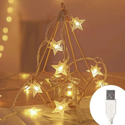 LED Star Fairy Lights Outdoor Chain Lights Garland Bulb String Lights Party Home Wedding Terrace Garden Christmas Decoration Lighting Depot