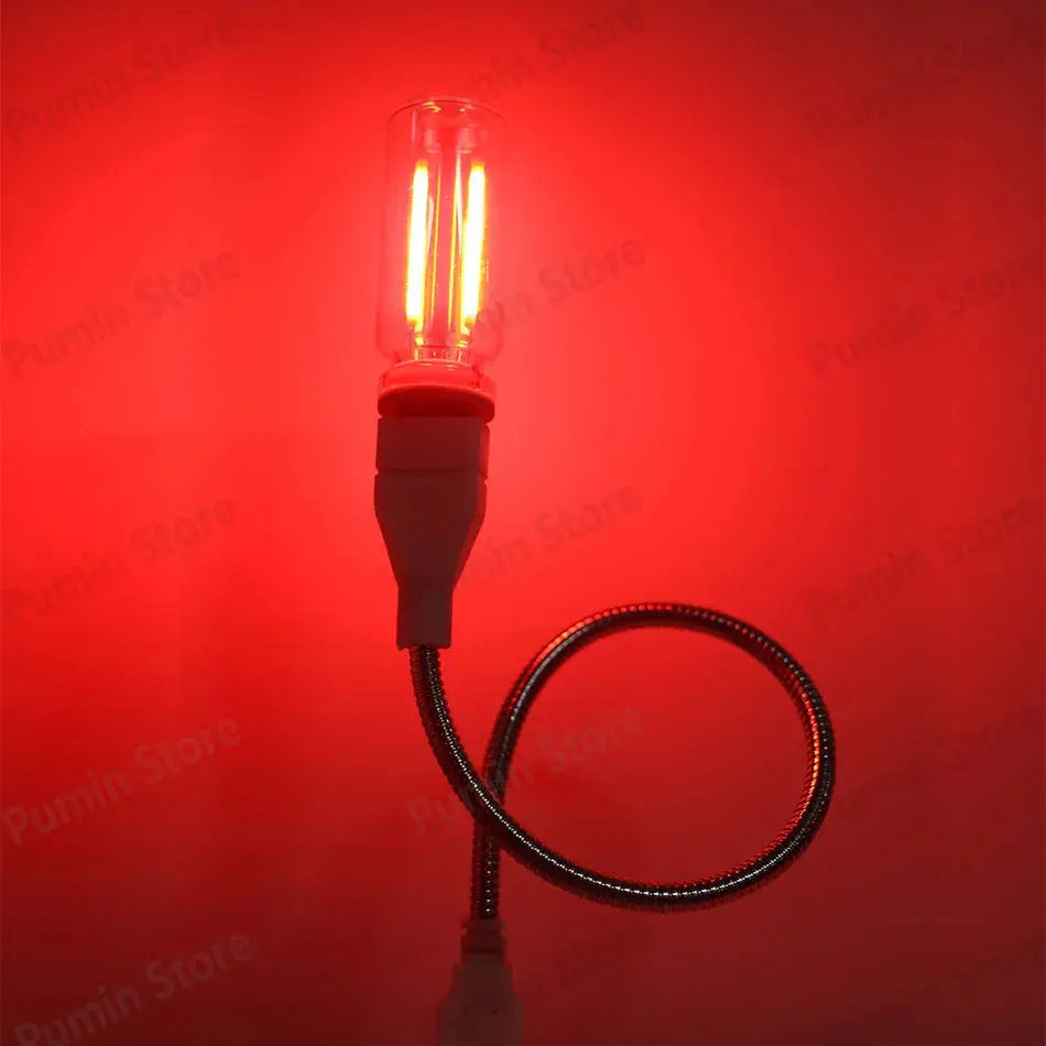 LED Night Light A set of Light Bulbs USB Bendable Night Light USB Metal Hose And Night Light Bulb Purple Pink Blue Green Lighting Depot