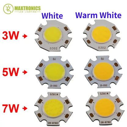 10pcs/lot 3W / 5W / 7W COB High Power LED Bead Lamp Chip White Warm White Light 270~300Lum 350mA LED Chip Lamp Lighting Depot