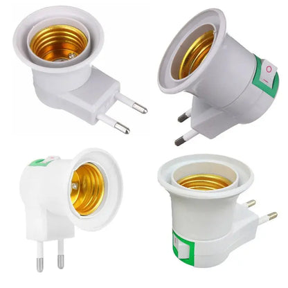 E27 LED Light Lamp Bulbs Socket Base Holder EU/US Plug Adapter ON/OFF Switch White Lighting Depot