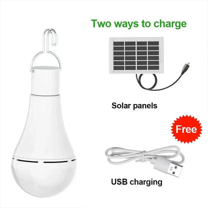 LED Solar Bulb Light Waterproof Outdoor 5V USB Charged Hanging Emergency Sunlight Powered Lamp Portable Powerful Indoor House Lighting Depot