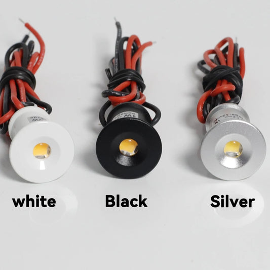 1W Mini LED Downlight Dimmable 12V Spotlight IP65 Home Stair Cabinet Light Black White Silver Shell Spot Light Ceiling Downlight Lighting Depot