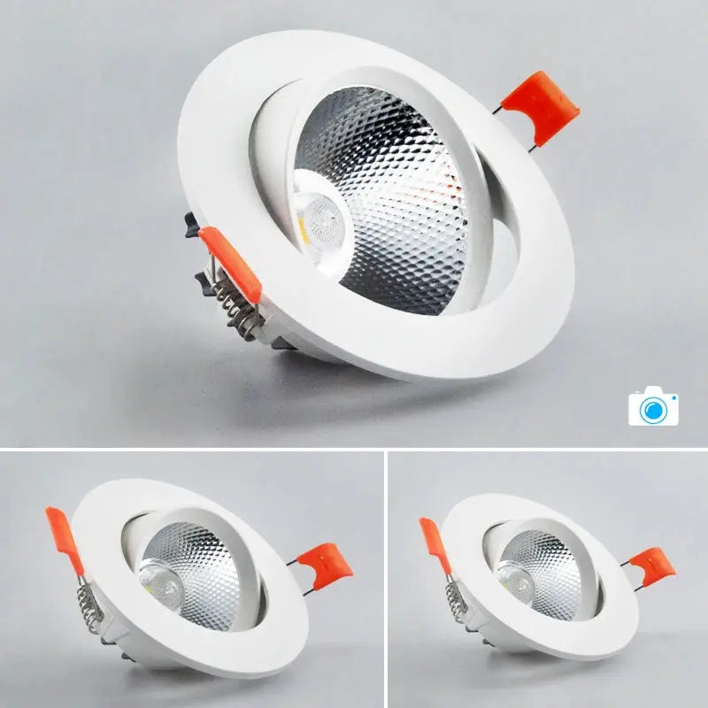 Dimmable LED COB Spotlight Ceiling lamp AC85-265V 5w7w9w12w15w18w Aluminum Recessed Downlight Round Panel Light Indoor Lighting The Lighting Depot