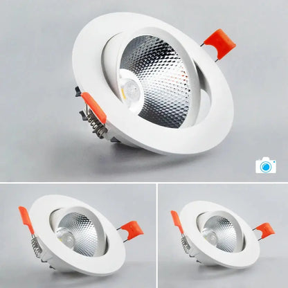 Dimmable LED COB Spotlight Ceiling lamp AC85-265V 5w7w9w12w15w18w Aluminum Recessed Downlight Round Panel Light Indoor Lighting The Lighting Depot