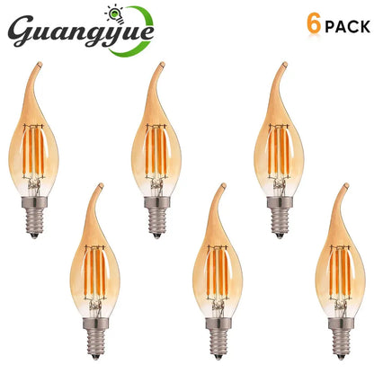 LED Filament Bulb 4W Edison C35 E14 E12 2700K Warm White Retro Amber Glass Light Bulbs 220V 110V Incandescent Replacement Lights Lighting Depot
