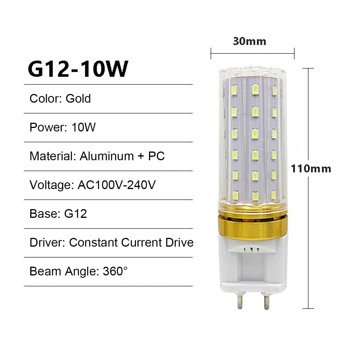 G12 LED Corn Light Bulbs 10W 15W 20W 2835 SMD Lamp High Power 120LEDs 85-265V with PC Cover Cold Warm White Replace Halogen Lamp Lighting Depot