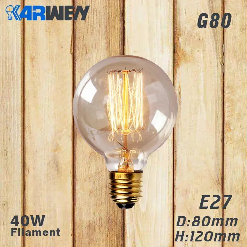 Edison Bulb E27 Incandescent Retro Lamp 40W 220V ST64 A19 T45 T10 G80 G95 Antique Vintage Bulb Edison Lamp filament Light bulb Lighting Depot