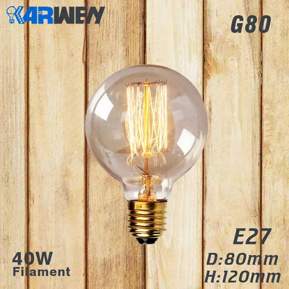 Edison Bulb E27 Incandescent Retro Lamp 40W 220V ST64 A19 T45 T10 G80 G95 Antique Vintage Bulb Edison Lamp filament Light bulb Lighting Depot