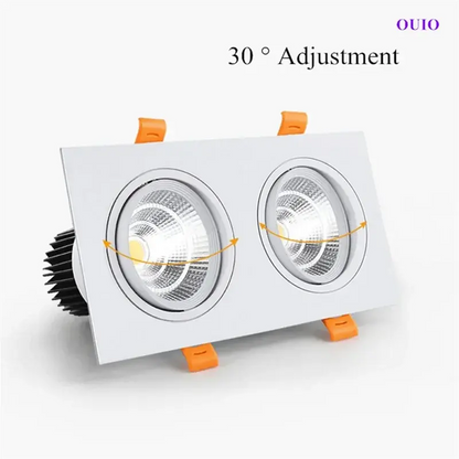 Epistar Chip Double Head Recessed Dimmable LED Downlights 20W 24W 30W COB Ceiling Lamps Spot Lights AC90-260V Indoor Lighting The Lighting Depot