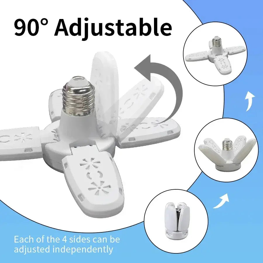 LED 4 Leaf Bulb E27 Collapsible Warm White Light Pendant Light Storage Garage Kitchen Lighting High Brightness Remote Control Lighting Depot